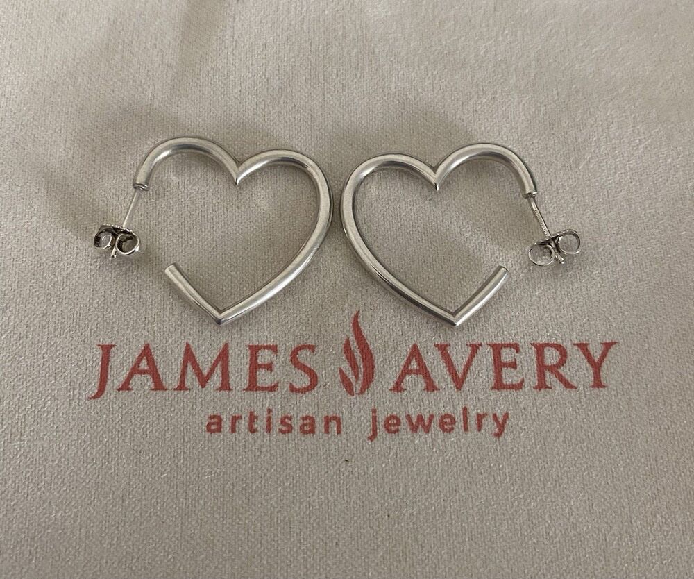 James Avery Large Heart Hoop Earrings
